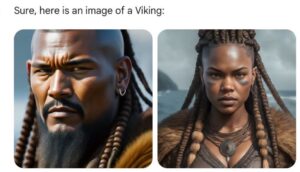 Google's Gemini AI generated an image of Vikings, depicting a Black man and a Black woman